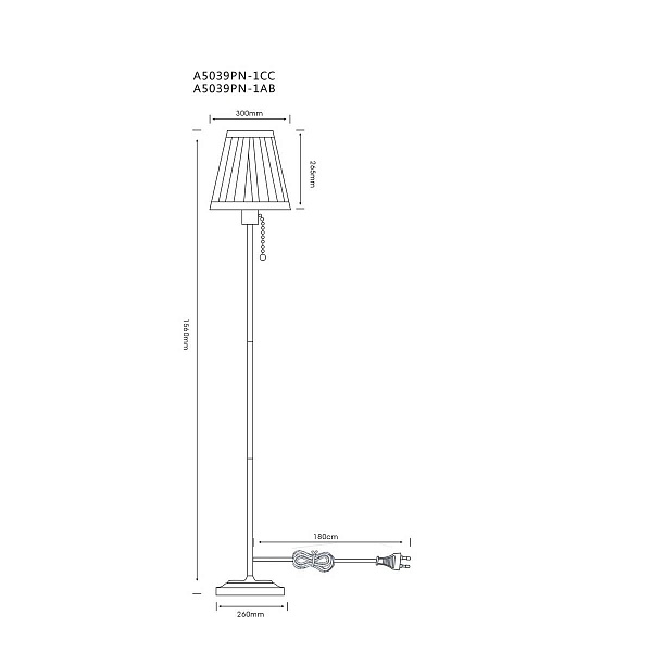 Торшер ARTE LAMP MARRIOT A5039PN-1CC
