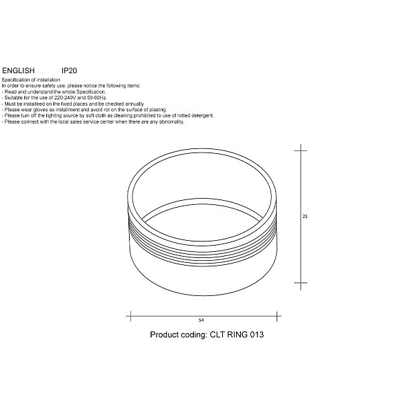 Кольцо CRYSTAL LUX CLT RING 013 GO