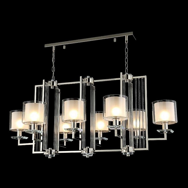 Люстра подвесная CRYSTAL LUX NICOLAS Nicolas SP8 L1000 Nickel/White