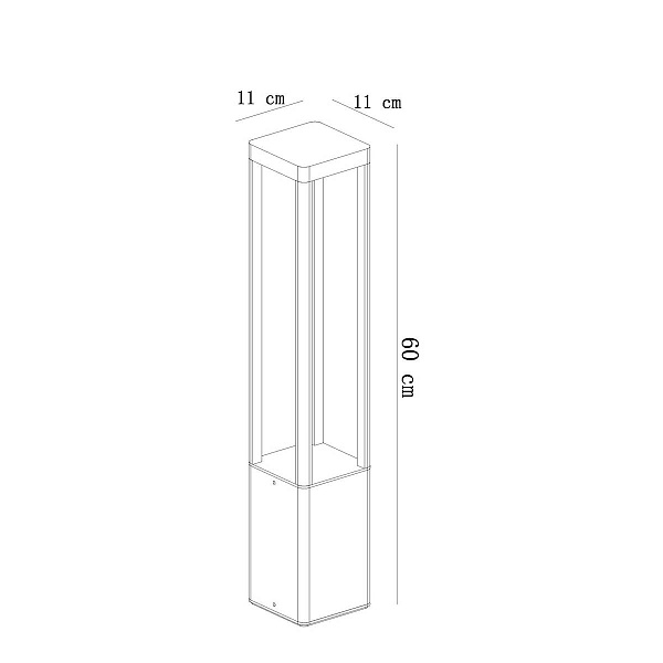 Светильник уличный столб низкий ARTE LAMP PHERKAD A2726PA-1BK