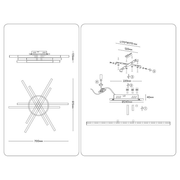 Люстра потолочная AMBRELLA LIGHT COMFORT FL6271