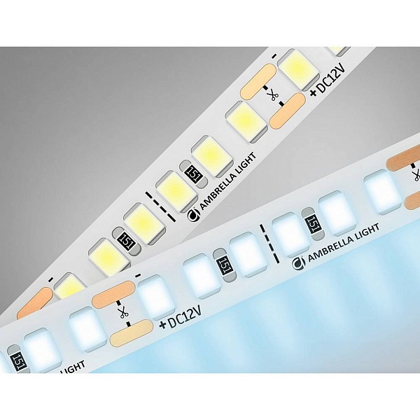 Лента LED 14,4 W/m 12V IP20 2835/180 6500K 8mm (5м) GS1303 AMBRELLA LIGHT