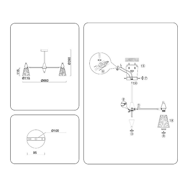 Люстра подвесная AMBRELLA LIGHT HEIGH LIGHT LH58114