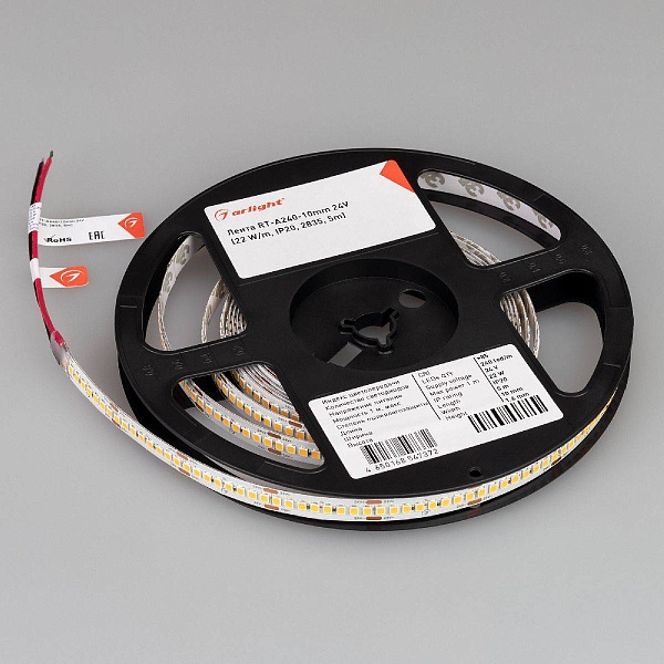 Лента LED RT-A240 22 W/m 24V IP20 2835/240 2400K 10mm (5м) 55992 ARLIGHT