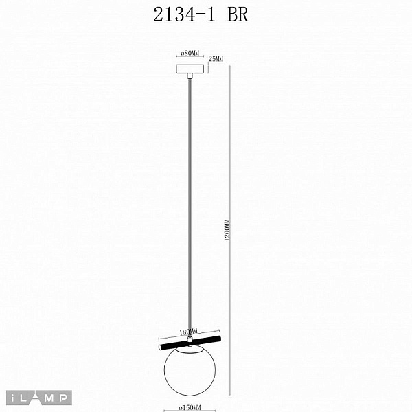 Подвес ILAMP GOLDEN 2134-1 BR