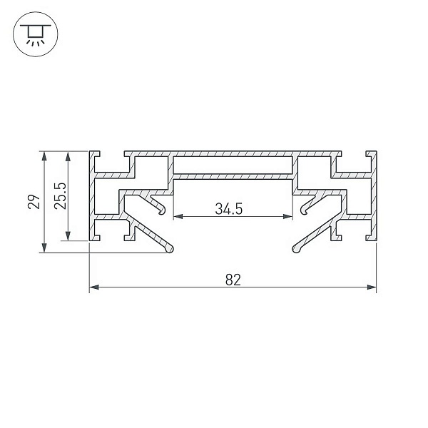 Профиль для 1-фазного шинопровода ARLIGHT LGD-2TR 40059