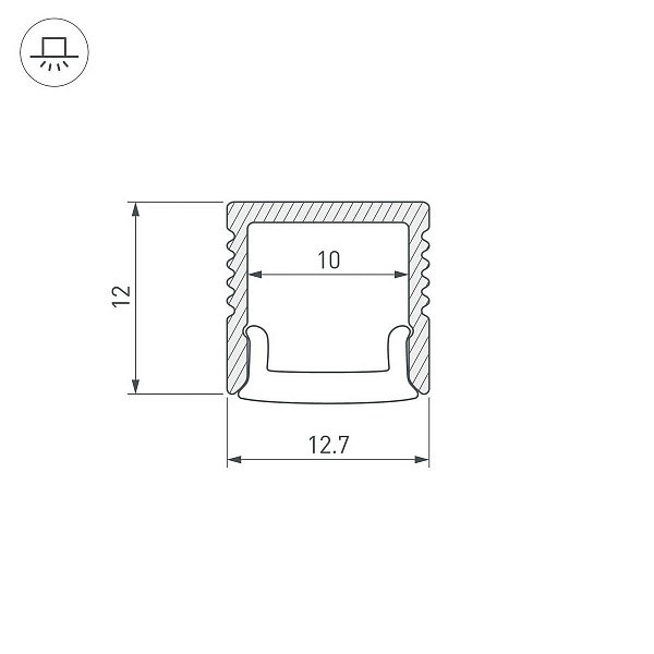 Профиль для ленты LED накладной FANTOM-BENT 12x12,7мм без рассеивателя (2м) 040326(1) ARLIGHT