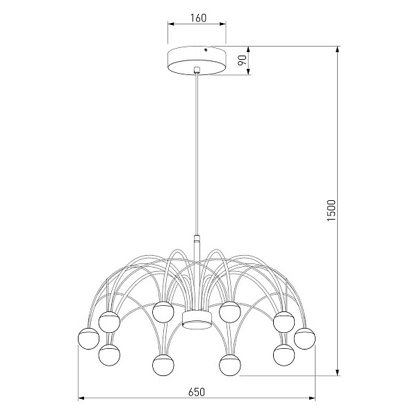 Люстра подвесная EUROSVET RAGNO 90034/10 LED черный a069301