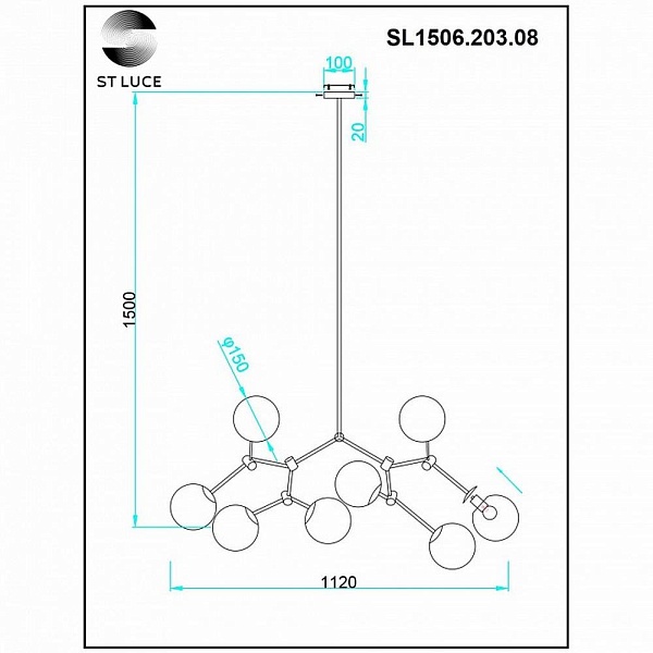 Люстра подвесная ST LUCE CHIETI SL1506.203.08