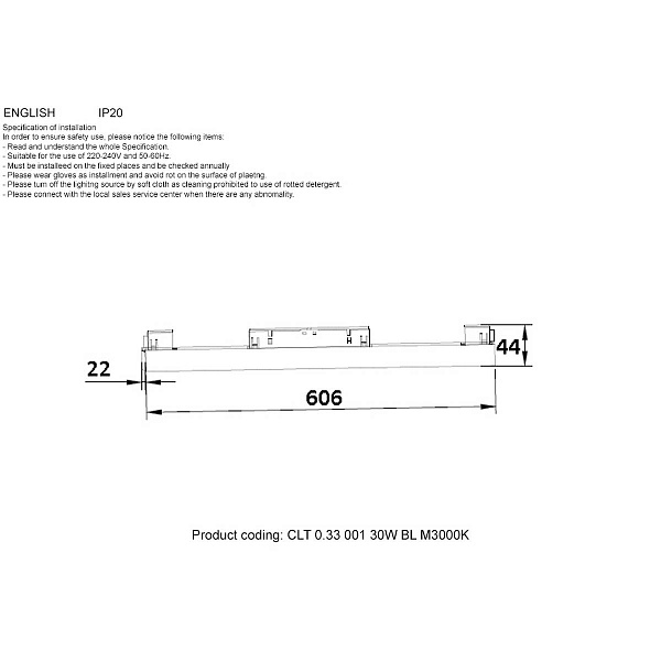 Трековый светильник CRYSTAL LUX CLT 0.33 001 30W BL M3000K