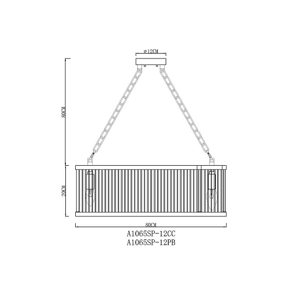 Люстра подвесная ARTE LAMP ANETTA A1065SP-12PB