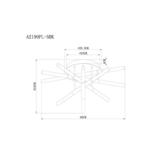 Люстра потолочная ARTE LAMP FERNANDO A2199PL-5BK