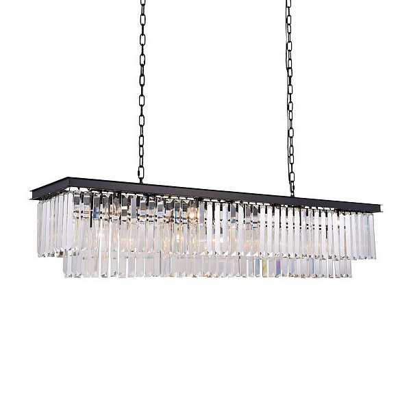 Люстра подвесная DELIGHT COLLECTION 1920S ODEON KR0387P-12C/P black/frost