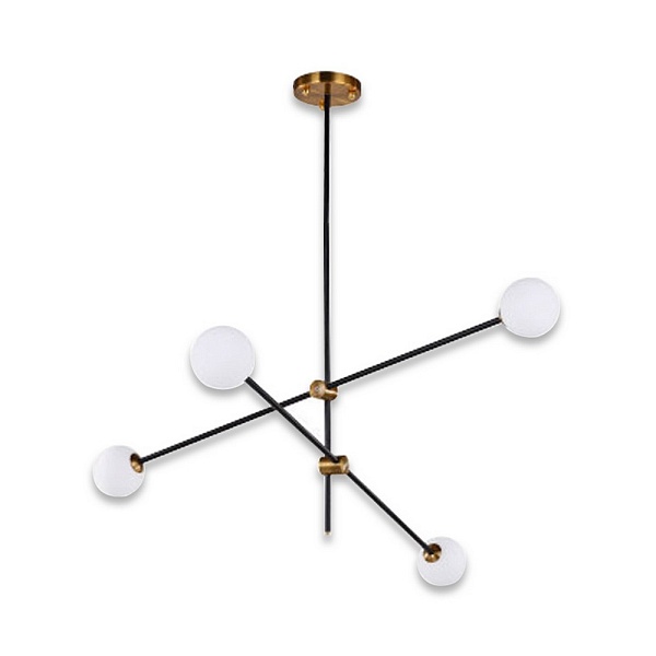 Люстра подвесная DELIGHT COLLECTION BISTRO GLOBE 9389P/4 black/gold