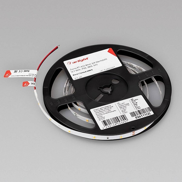 Лента LED RT-A30 2,9 W/m 24V IP20 2835/30 2400K 8mm (5м) 024111(2) ARLIGHT