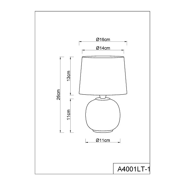 Настольная лампа ARTE LAMP MERGA A4001LT-1CC