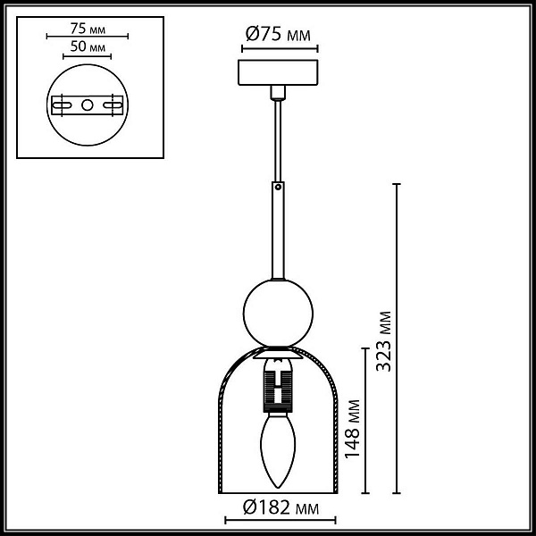 Подвес ODEON LIGHT MIDCENT 6625/1B
