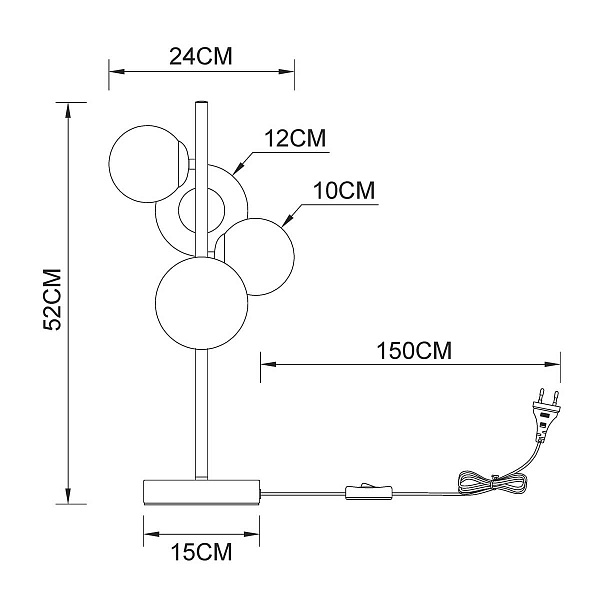 Настольная лампа ARTE LAMP GEMINI A2243LT-4PB