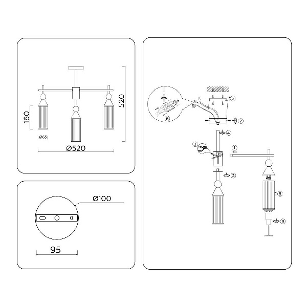 Люстра потолочная AMBRELLA LIGHT HEIGH LIGHT LH55256