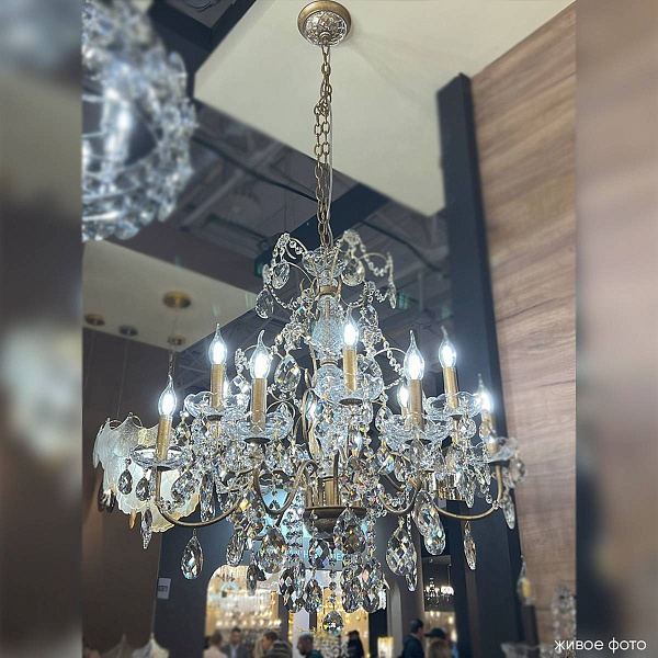 Люстра подвесная CRYSTAL LUX ODELIS SP12 GOLD