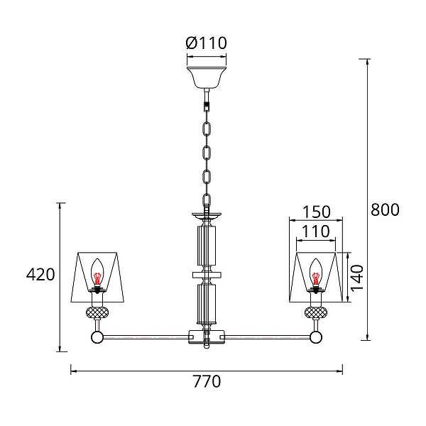 Люстра подвесная ARTE LAMP BROCCA A4093LM-8AB