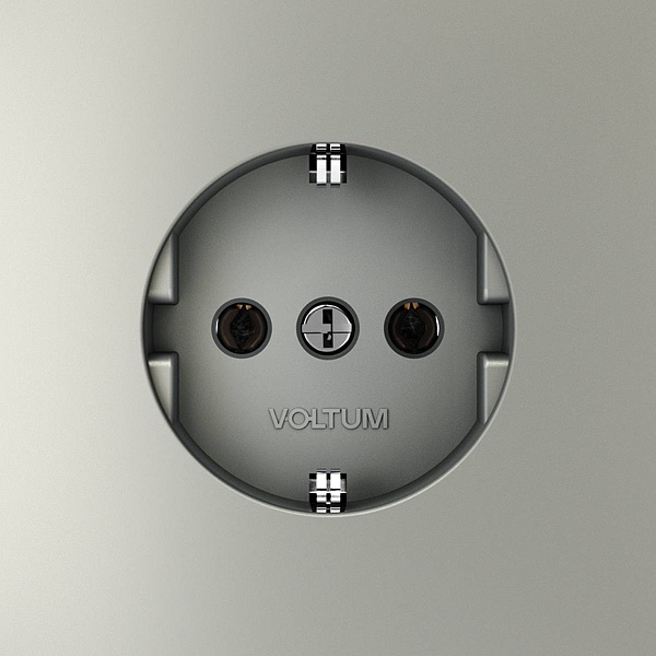 Розетка  с з/к, S70, Сталь, VLS040105, VOLTUM