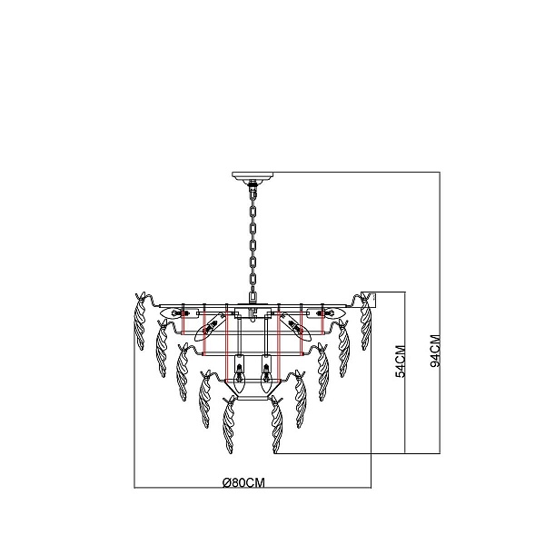 Люстра подвесная ARTE LAMP LILLY A4070LM-12GO