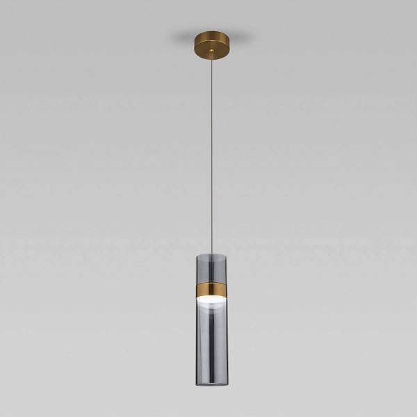 Подвес EUROSVET LUMEN 50244/1 LED латунь/дымчатый