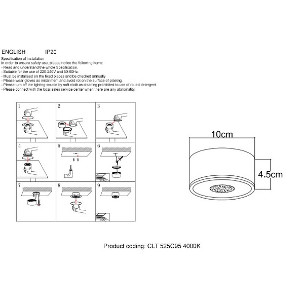 Спот CRYSTAL LUX CLT 525C95 BL 4000K