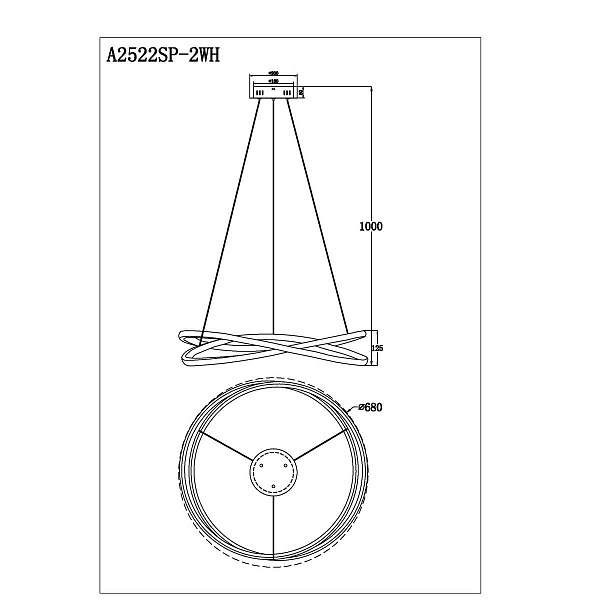 Подвес ARTE LAMP PRESTO A2522SP-2WH