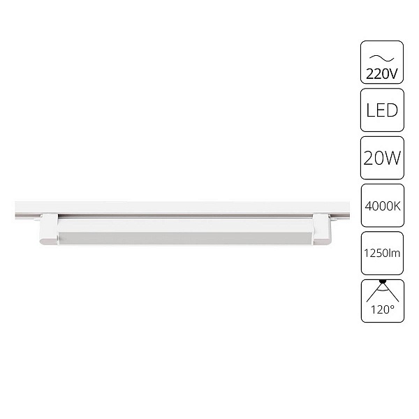 Трековый светильник ARTE LAMP LINEETTA A4574PL-1WH