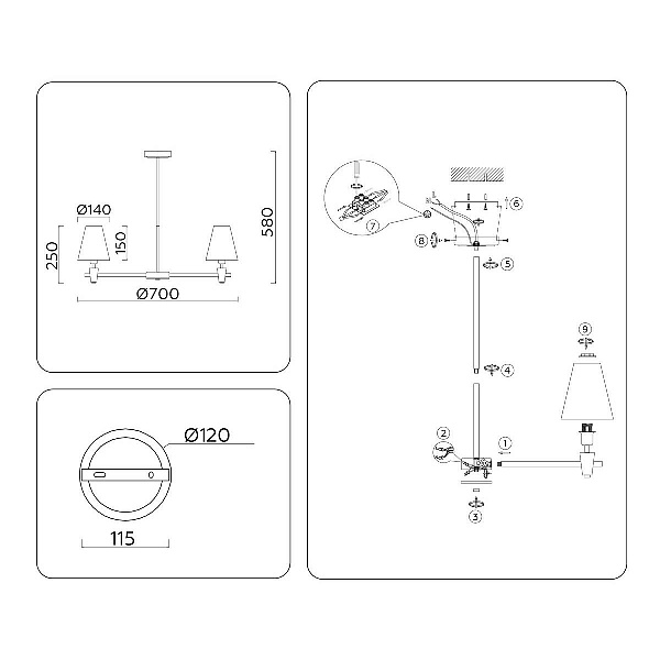 Люстра подвесная AMBRELLA LIGHT HEIGH LIGHT LH75051
