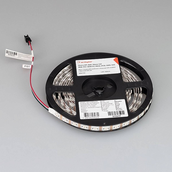 Лента LED SPI-B60 9,3 W/m 12V IP20 5060/60 K 10mm (5м) 33437 ARLIGHT