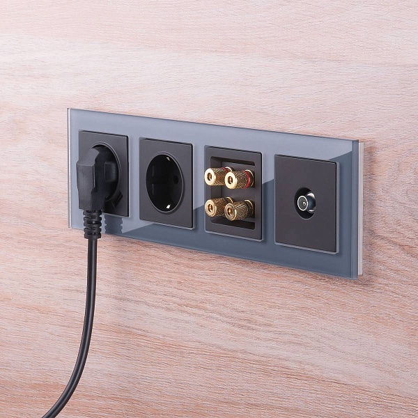 Розетка с з/к + 2xUSB, A + A, черный матовый, W1171508, WERKEL