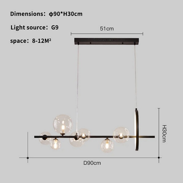 Подвес DELIGHT COLLECTION ART DECO BUBBLE KG1233P-7 black/clear