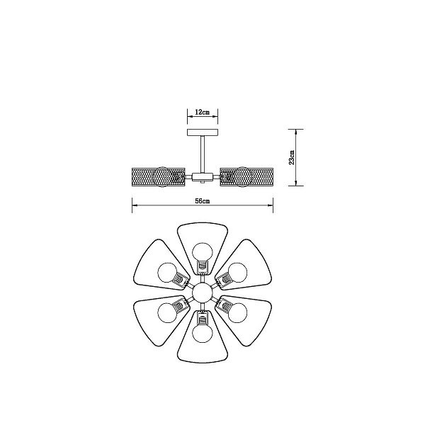 Люстра потолочная ARTE LAMP MAASYM A7044PL-6BK