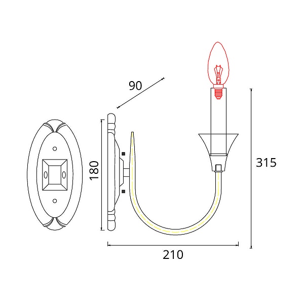 Бра ARTE LAMP COLLINETTA A4094AP-1WH