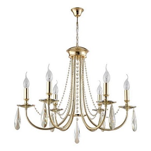 Люстра подвесная CRYSTAL LUX VICTORIA Victoria SP6 Gold/Amber