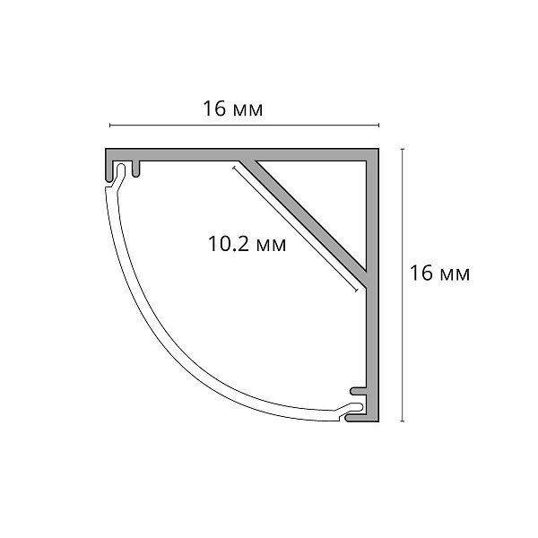 Профиль для ленты LED угловой ARTE LAMP SURFACE 16x16мм  (2м) A161605S