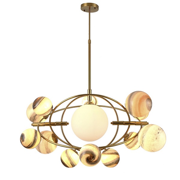 Люстра подвесная DELIGHT COLLECTION PLANET KG1122P-13B brass