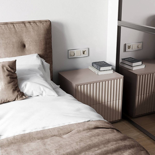 Переключатель 2-кл с подсветкой, айвори матовый, W1112162, WERKEL