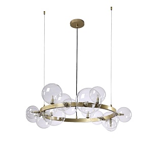 Люстра подвесная CRYSTAL LUX AGATA SP15 V2 GOLD/TRANSPARENTE