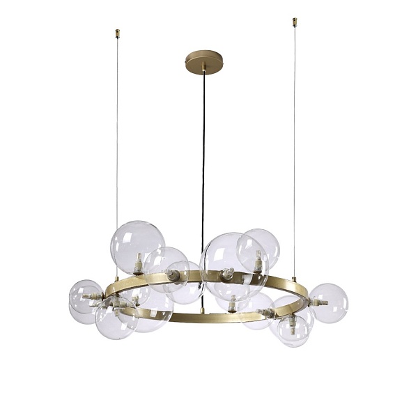 Люстра подвесная CRYSTAL LUX AGATA SP15 V2 GOLD/TRANSPARENTE