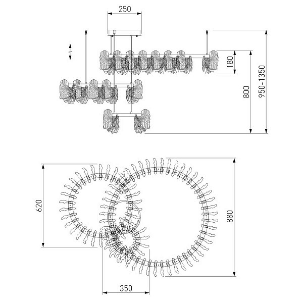 Люстра подвесная BOGATES FARFALLA 90374/3 a065739