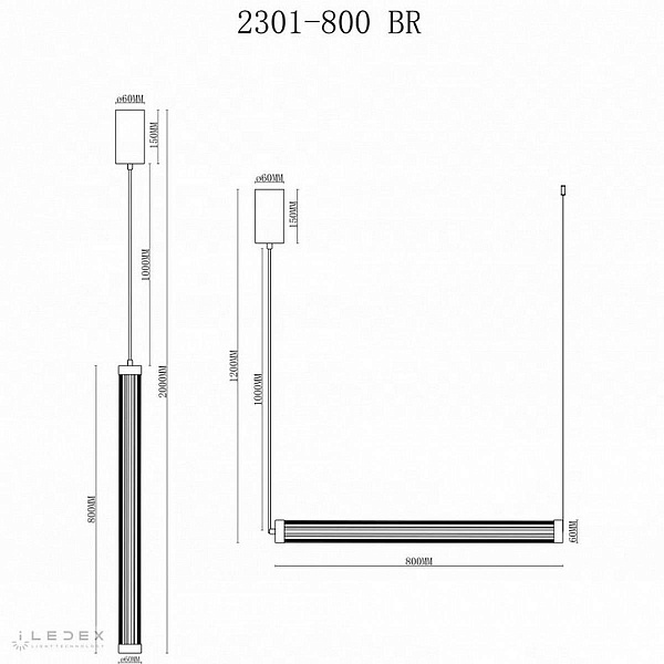 Подвес ILEDEX ROCKS 2301-800 BR