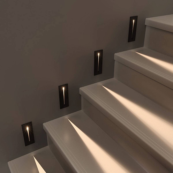Светильник встраиваемый в стену ELEKTROSTANDARD STEP 8 40108/LED черный a055592