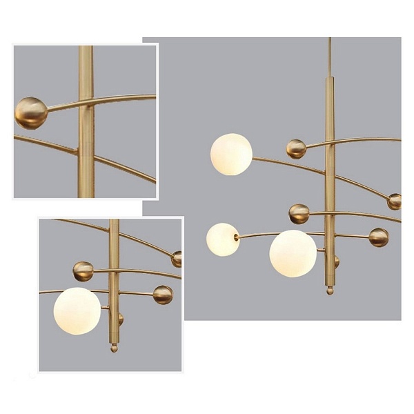 Люстра подвесная DELIGHT COLLECTION GLOBE MOBILE 10215P/5 brass
