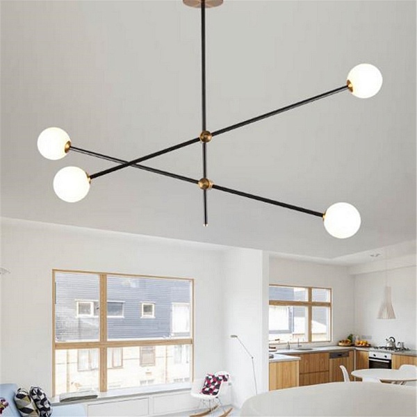 Люстра подвесная DELIGHT COLLECTION BISTRO GLOBE 9389P/4 black/gold