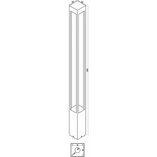 Светильник уличный столб низкий MAYTONI ELBE O424FL-L20GF
