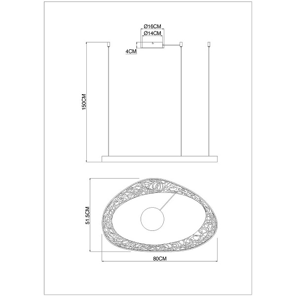 Подвес ARTE LAMP CINTA A1847SP-46BK